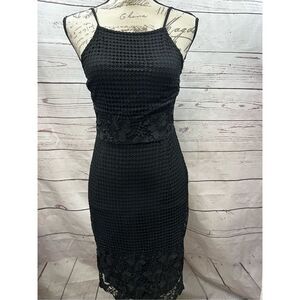 Willow & Clay Black Lace Bodycon Dress Sleeveless Party Cocktail